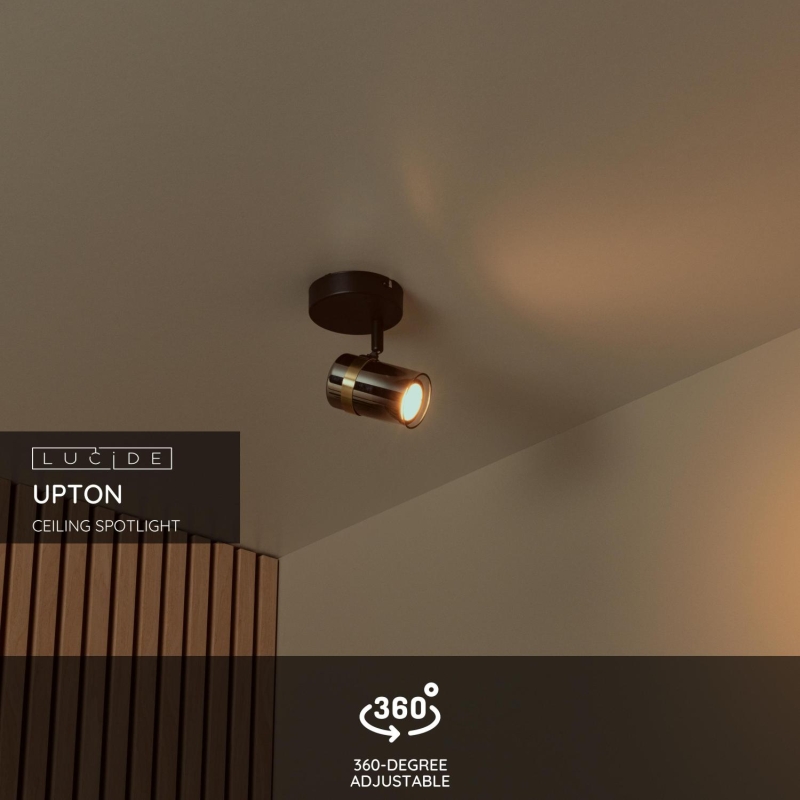 Lucide UPTON - Nástenné bodové svietidlo / Nástenné svietidlo - 1xGU10 - Smoke Grey